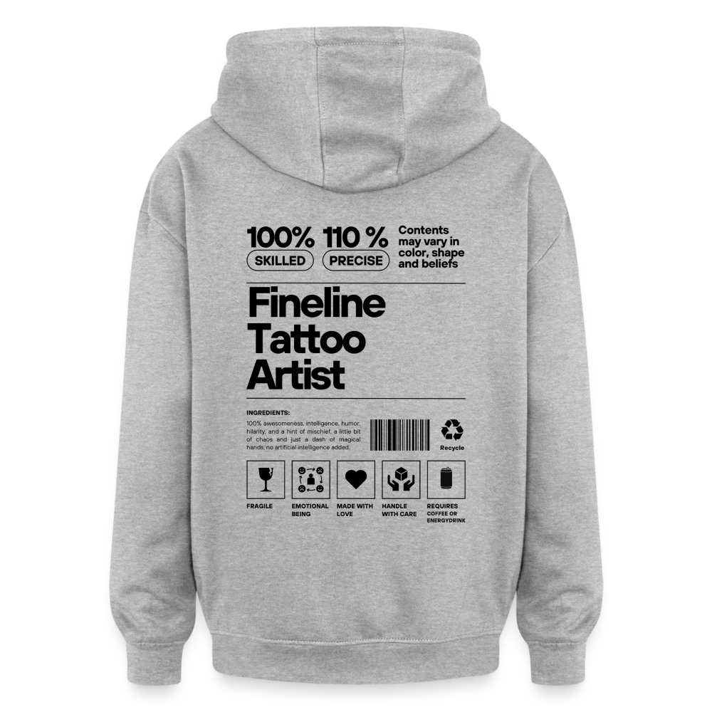 Oversized Unisex Hoodie für Fineline-Artist - heather grey